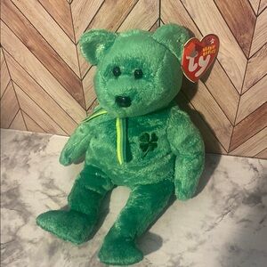 10 Years Dublin Ty Green Plush Bear Toy